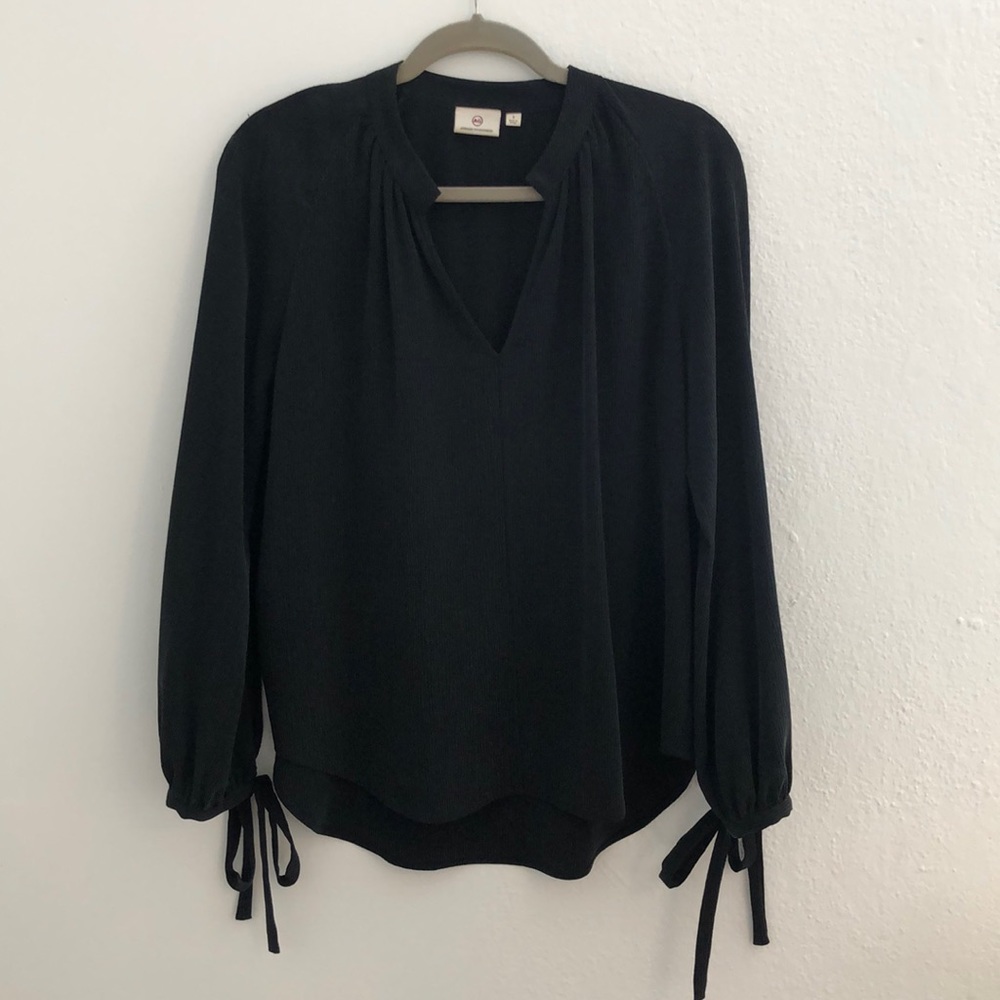 AG Tunic Blouse with Tie Sleeves